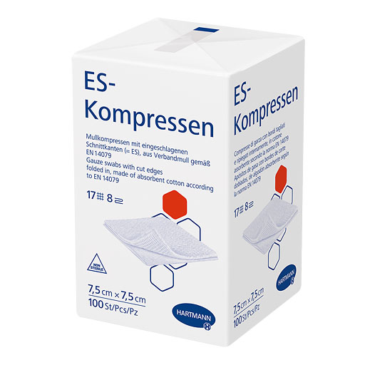 ES-KOMPRESSEN unsteril 7,5x7,5 cm 8fach 100 St
