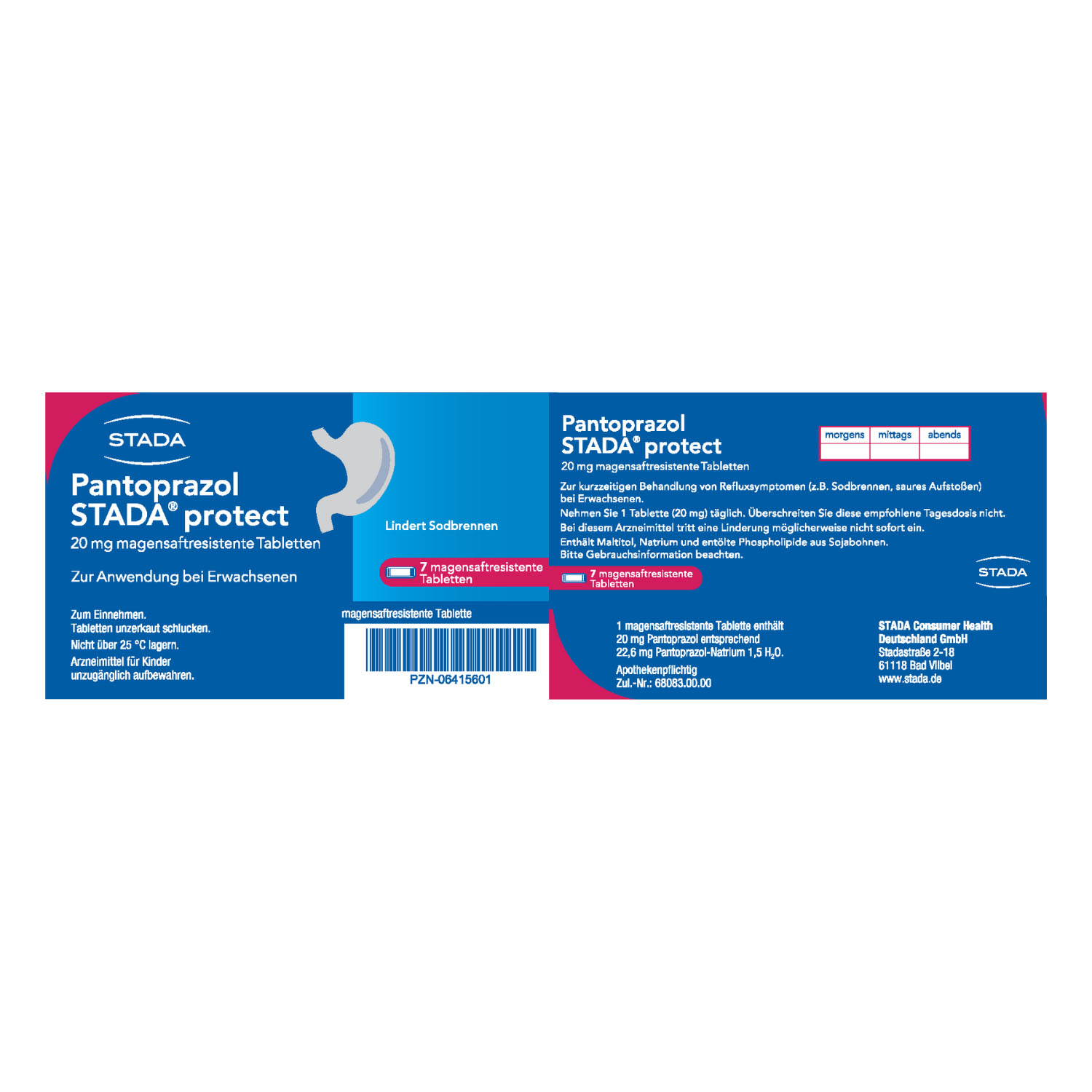 PANTOPRAZOL STADA protect 20 mg magensaftres.Tabl.