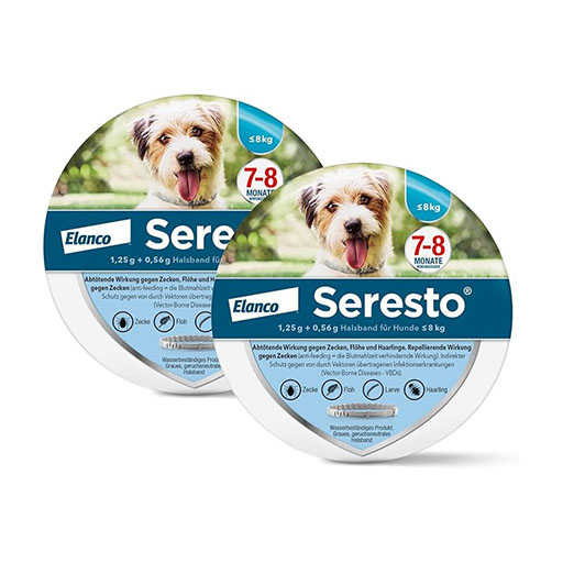 Spar-Set: 2x SERESTO 1,25g + 0,56g Halsband für Hunde bis 8kg 1 St