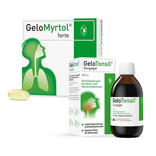 SPARSET: GELOMYRTOL forte 20 St * + GELOTONSIL Gurgelgel 200 ml 1 St