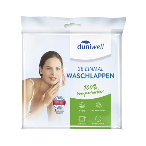 DUNIWELL Einmal Waschlappen Tissue 6lagig 28 St