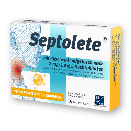 SEPTOLETE bei Halsschmerzen mit Zitronen-Honig-Geschmack 3 mg/1 mg* 16 St